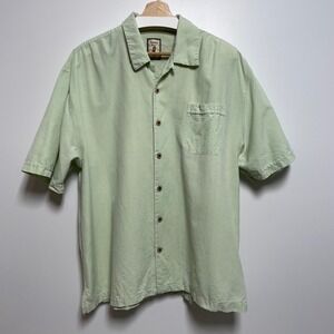 Jamaica Jaxx Mens 100% Silk Jacquard Button Down Short Sleeve Shirt XXL